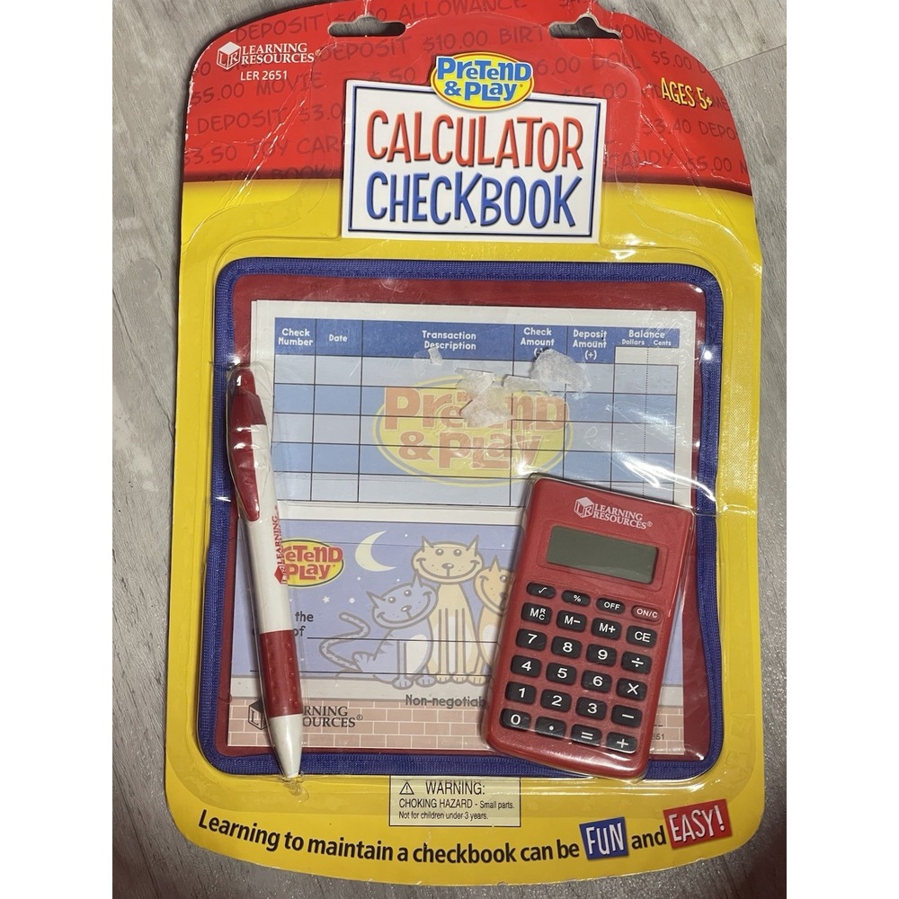 Pretend And Play Calculator Checkbook Fraction Calculator from Learning Resource